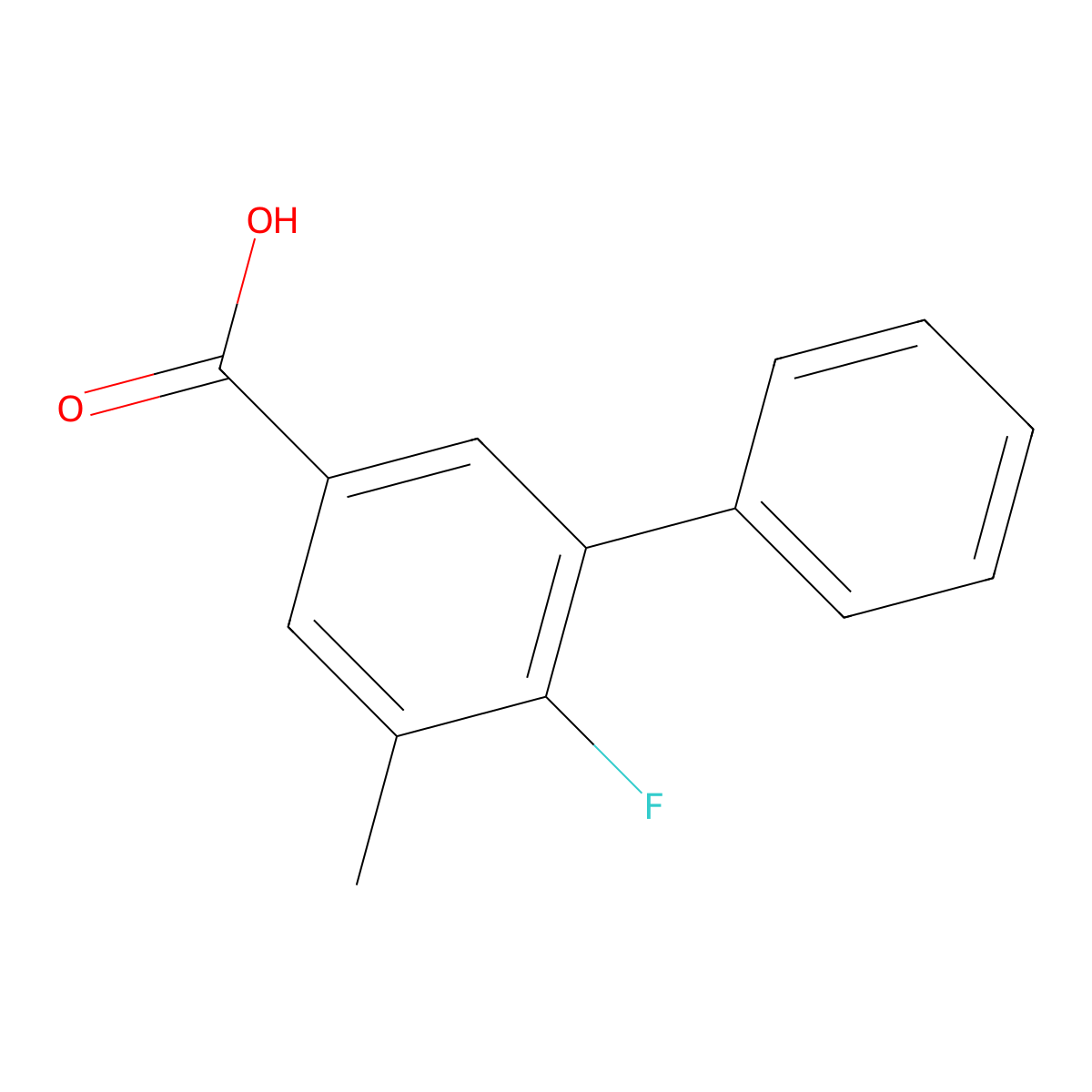 6-Fluoro-5-methyl-[1,1'-biphenyl]-3-carboxylic acid molecular structure, CAS 2807450-82-2