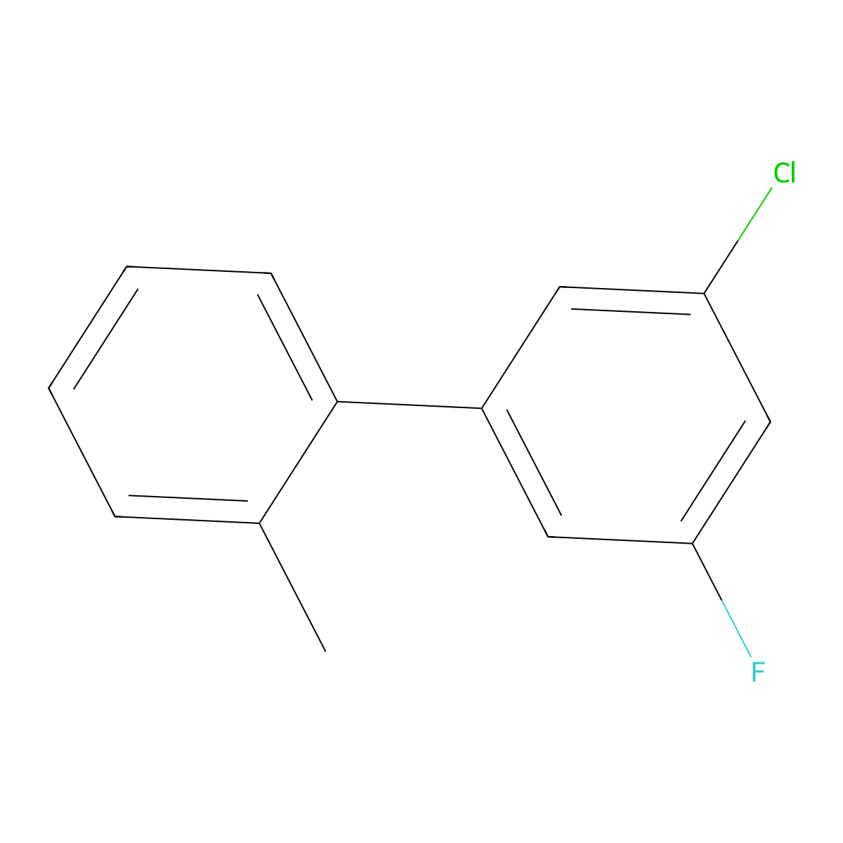 3'-Chloro-5'-fluoro-2-methyl-1,1'-biphenyl molecular structure, CAS 2807450-85-5