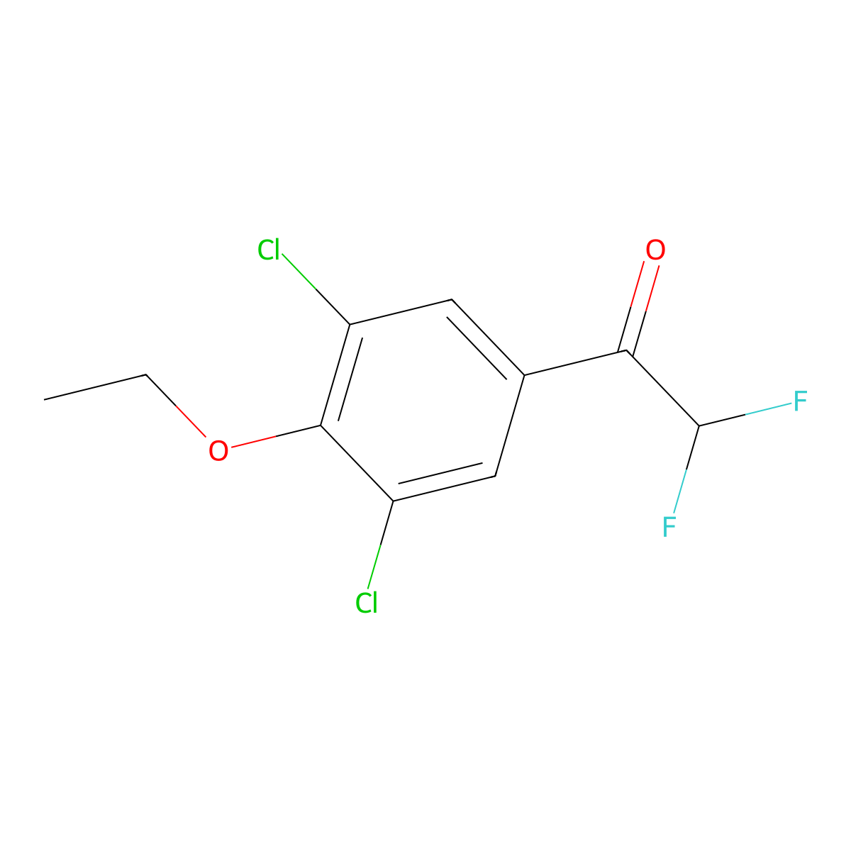 1-(3,5-Dichloro-4-ethoxyphenyl)-2,2-difluoroethanone molecular structure, CAS 2807450-89-9