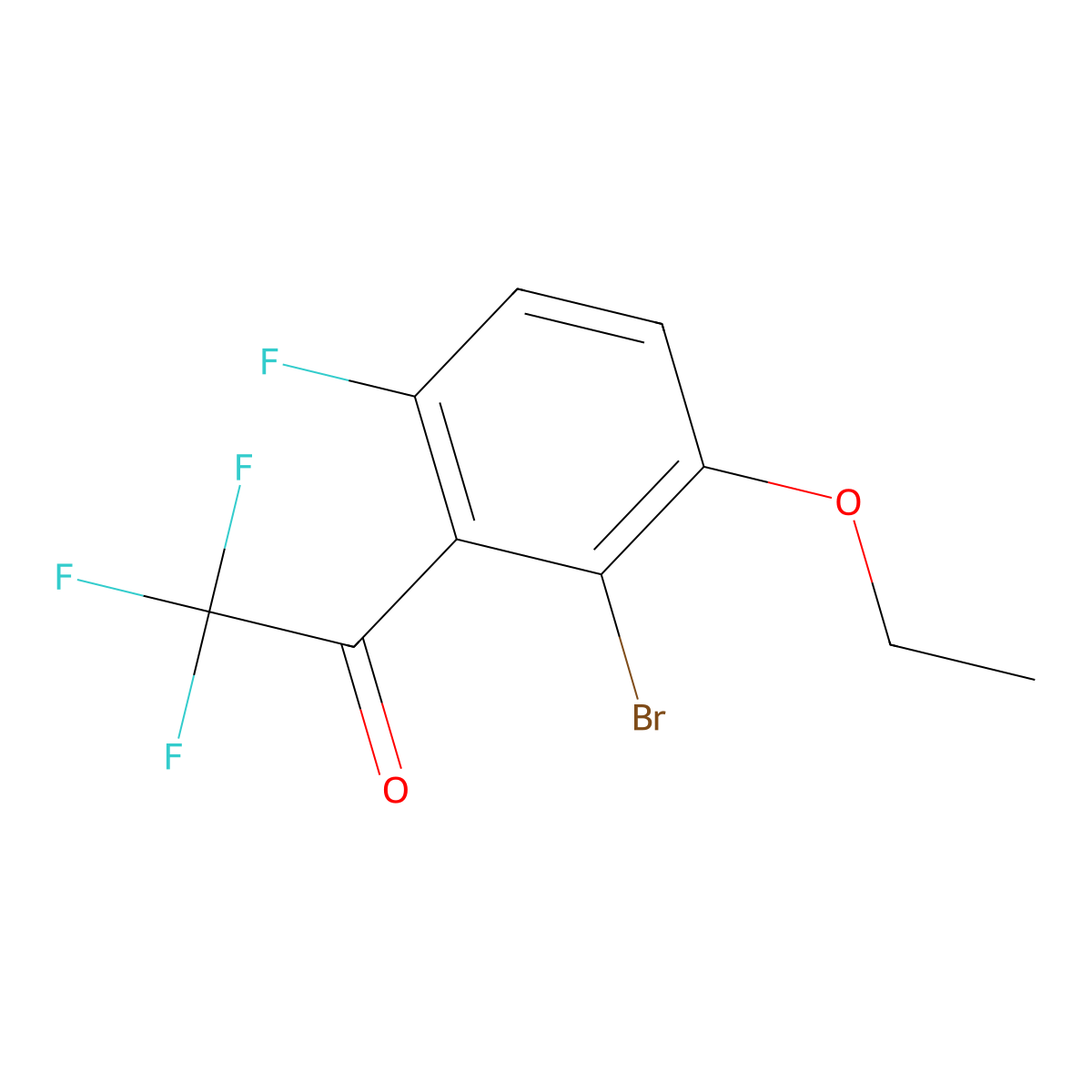 1-(2-Bromo-3-ethoxy-6-fluorophenyl)-2,2,2-trifluoroethanone molecular structure, CAS 2807454-05-1