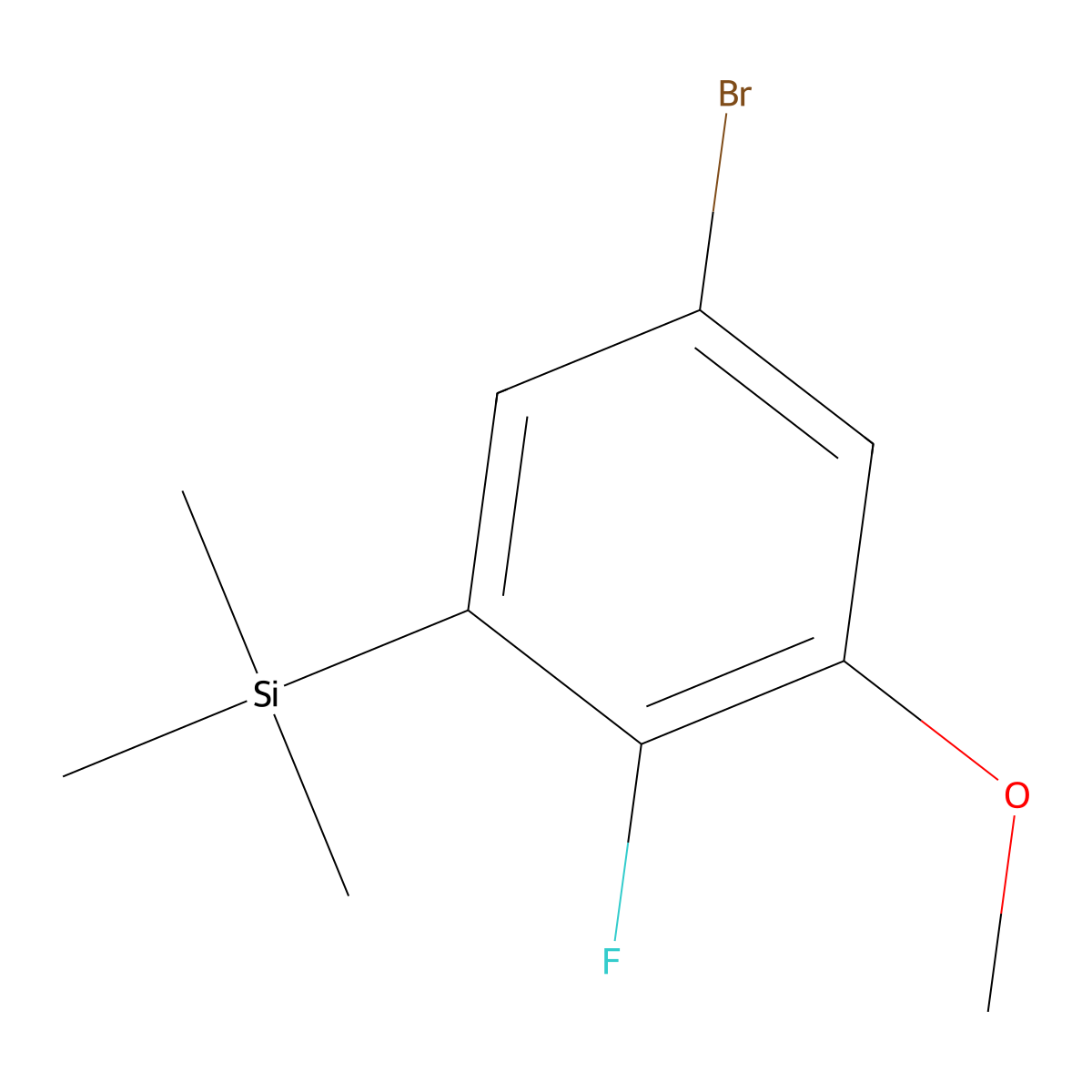 (5-Bromo-2-fluoro-3-methoxyphenyl)trimethylsilane molecular structure, CAS 2807454-19-7