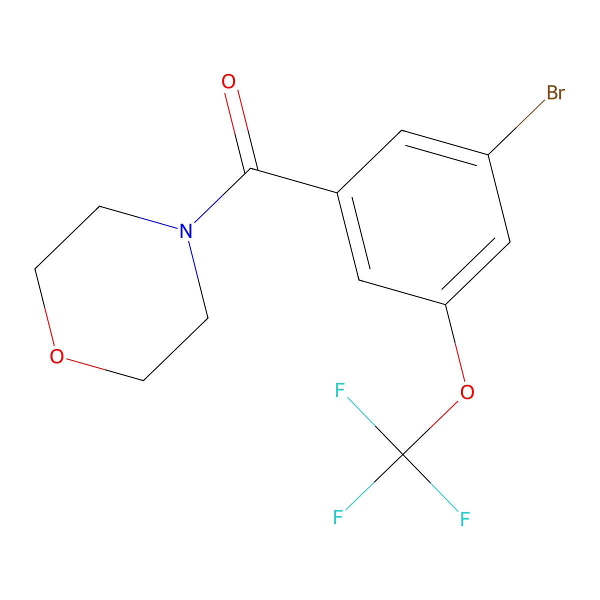 (3-Bromo-5-(trifluoromethoxy)phenyl)(morpholino)methanone molecular structure, CAS 2807454-22-2