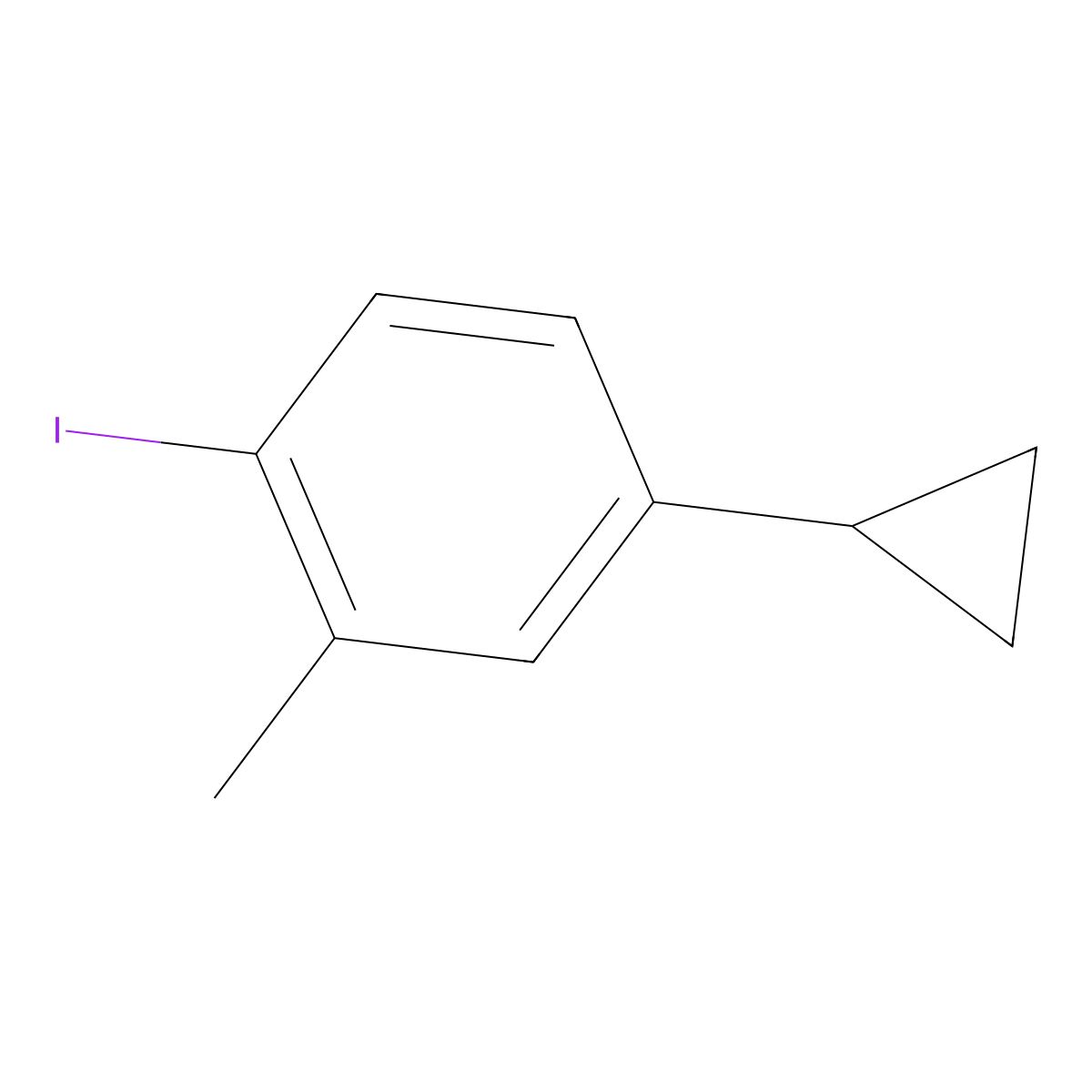 4-Cyclopropyl-1-iodo-2-methylbenzene molecular structure, CAS 2807454-25-5
