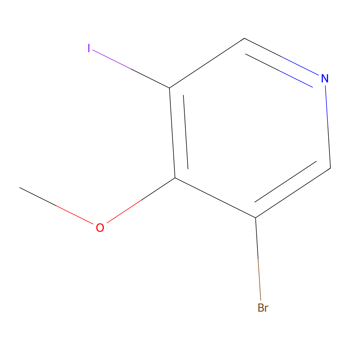 3-Bromo-5-iodo-4-methoxypyridine molecular structure, CAS 2807454-27-7