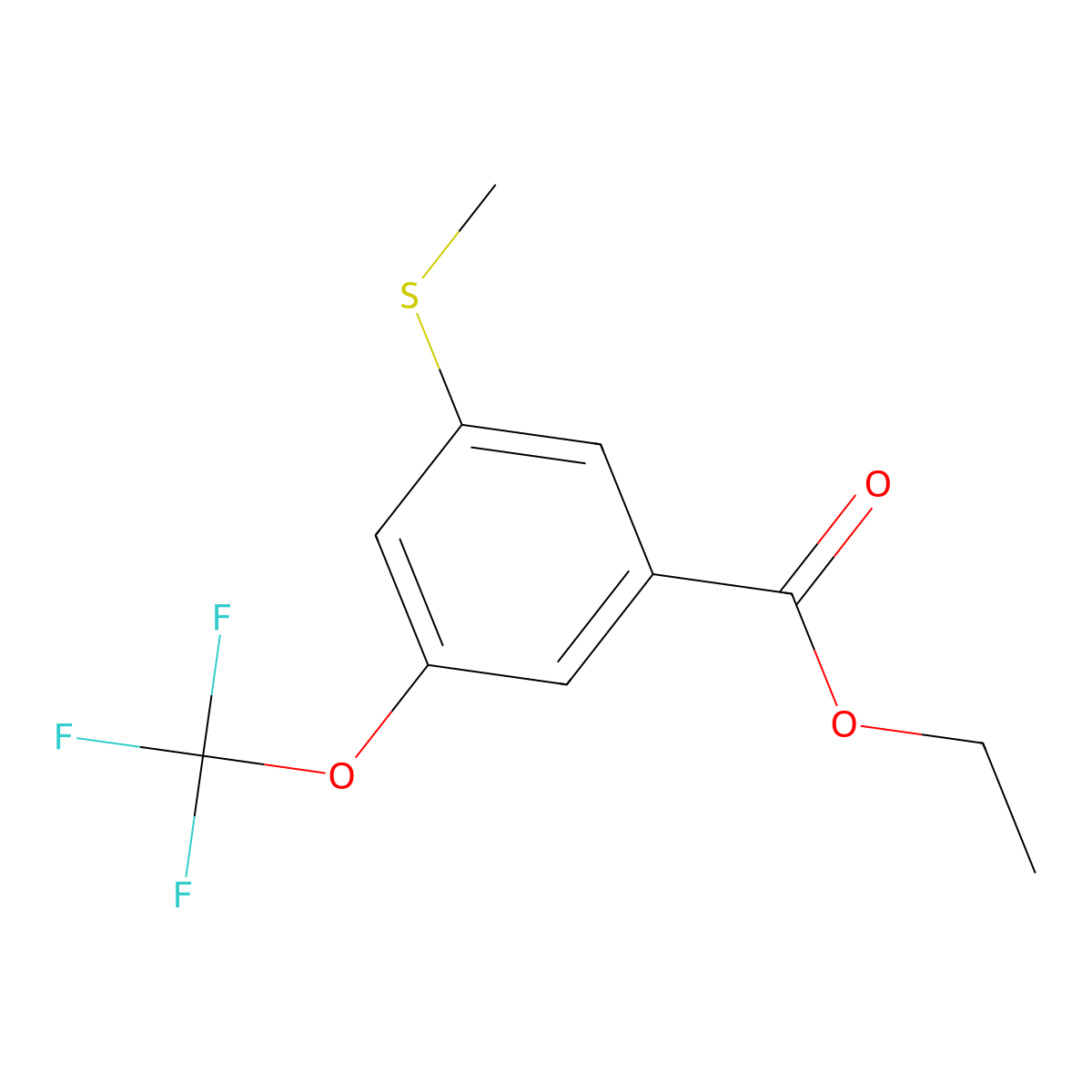 Ethyl 3-(methylthio)-5-(trifluoromethoxy)benzoate molecular structure, CAS 2807454-29-9
