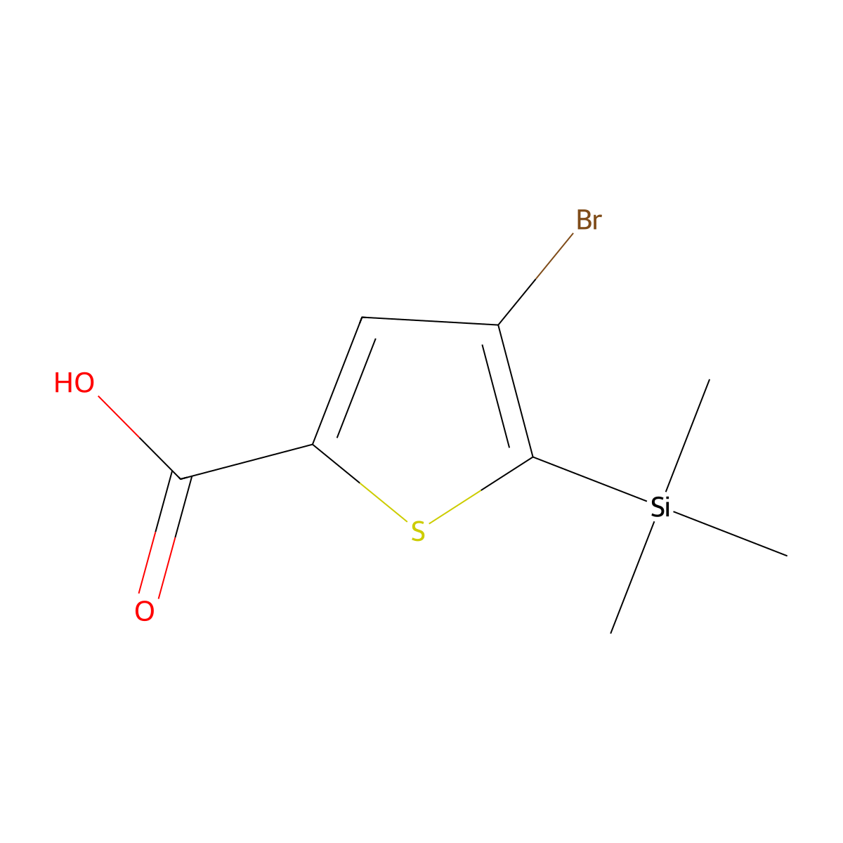 4-Bromo-5-(trimethylsilyl)thiophene-2-carboxylic acid molecular structure, CAS 2807454-39-1