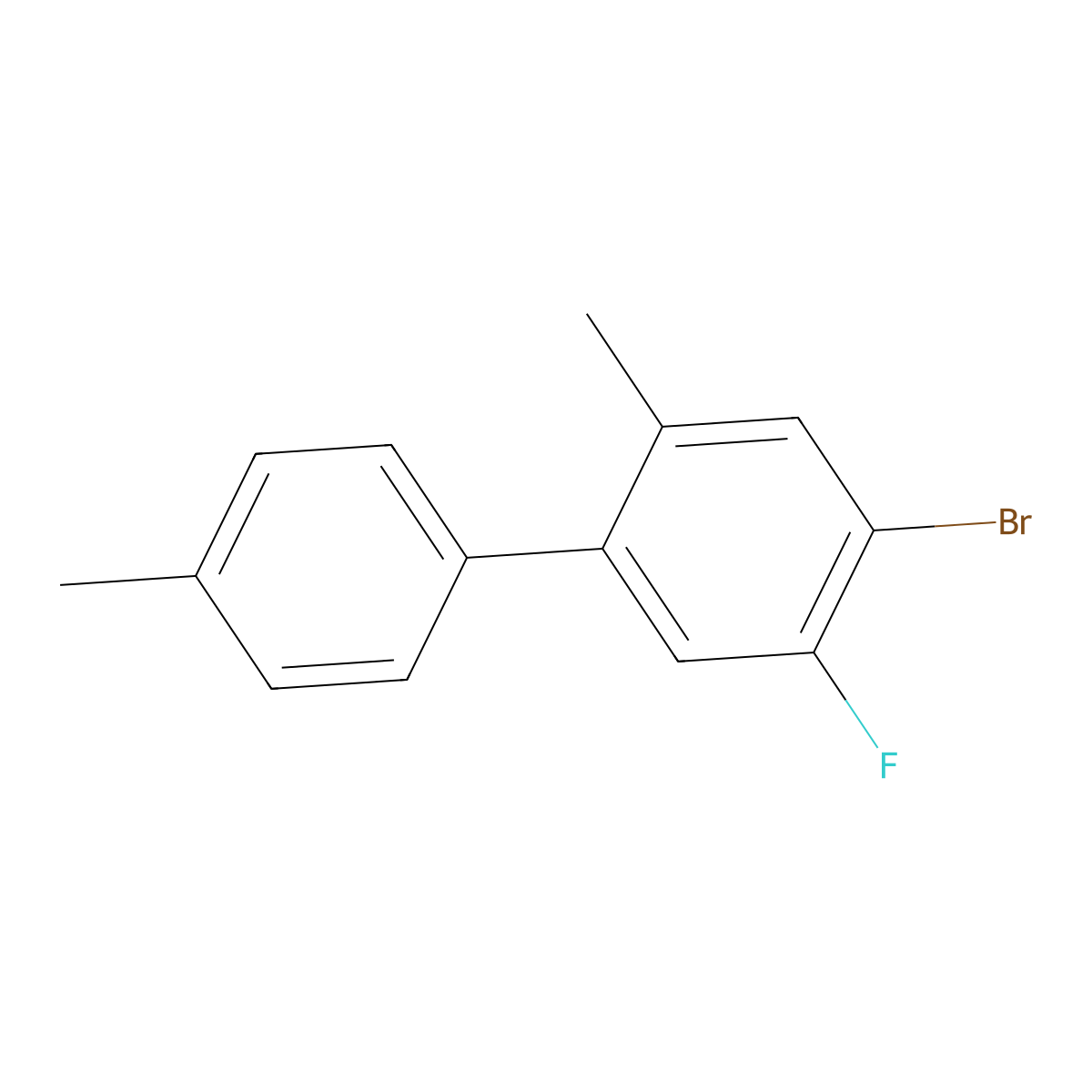 4-Bromo-5-fluoro-2,4'-dimethyl-1,1'-biphenyl molecular structure, CAS 2807454-40-4
