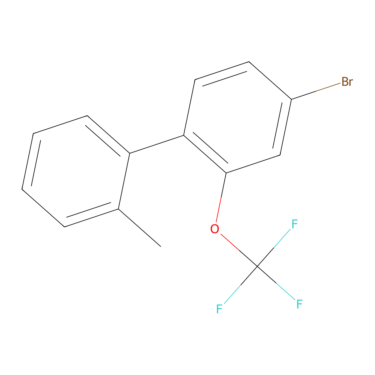 4-Bromo-2'-methyl-2-(trifluoromethoxy)-1,1'-biphenyl molecular structure, CAS 2807454-43-7