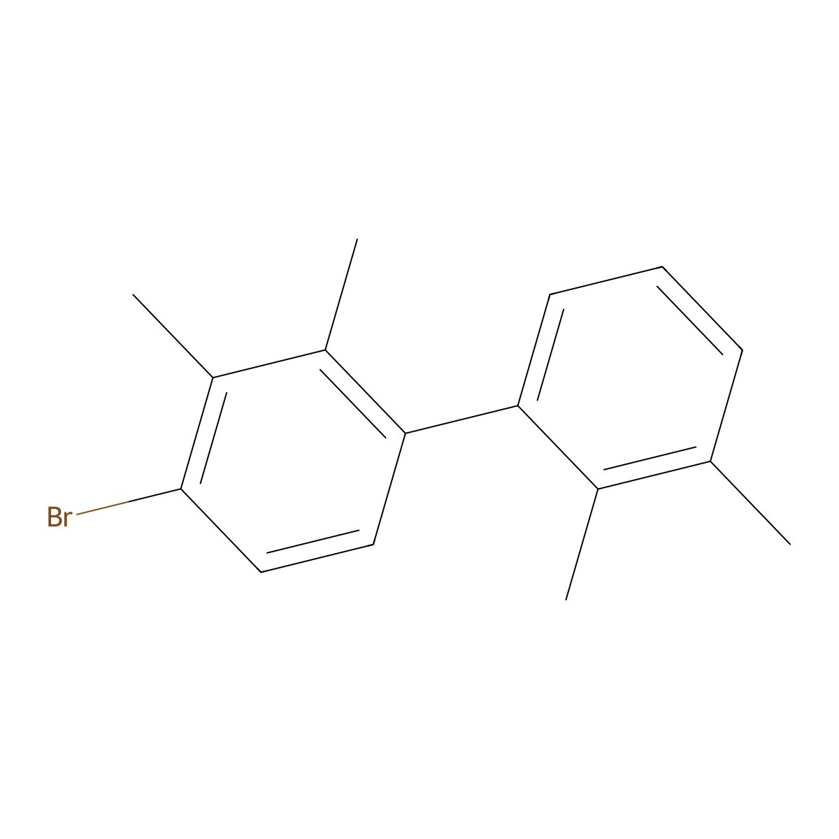 4-Bromo-2,2',3,3'-tetramethyl-1,1'-biphenyl molecular structure, CAS 2807454-45-9