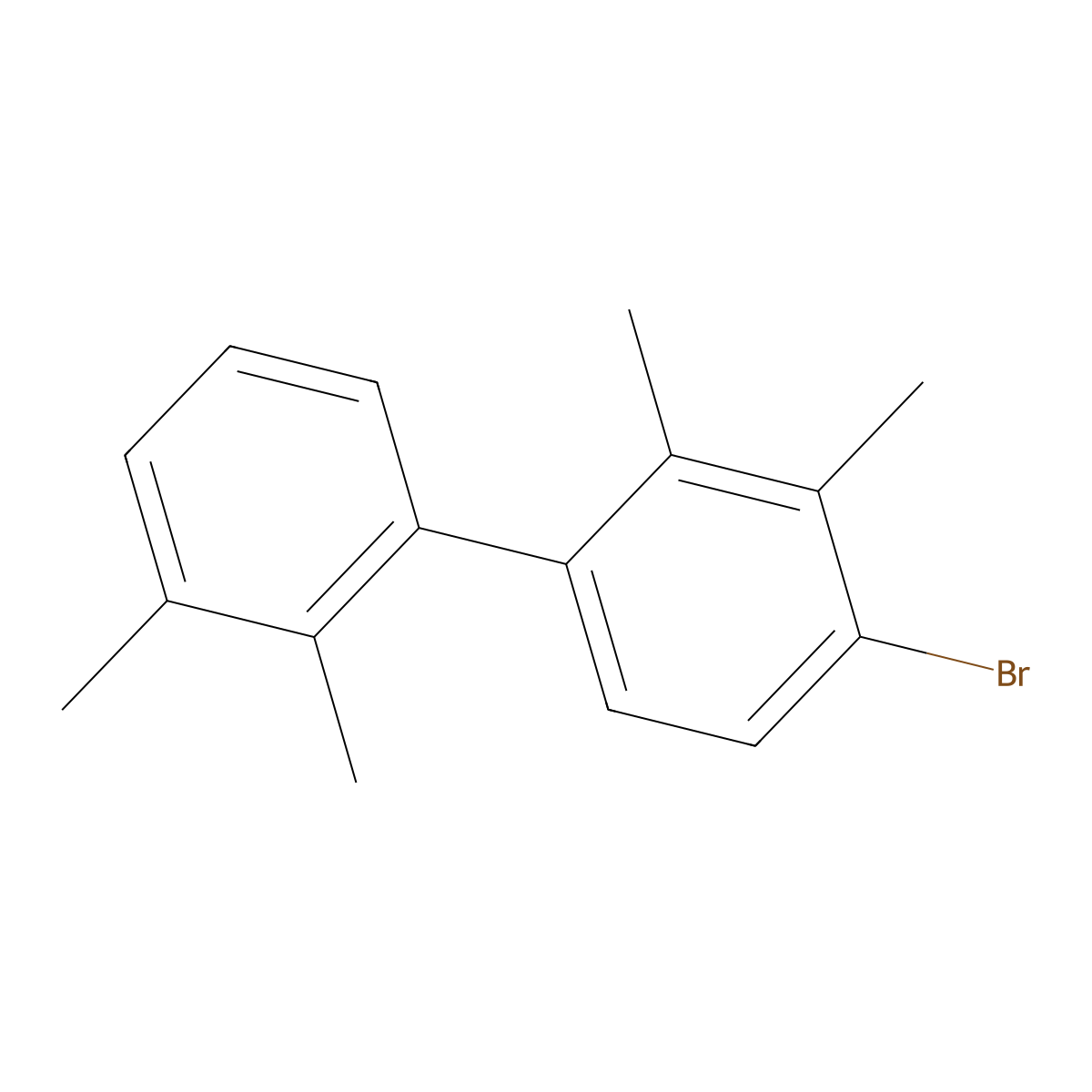 4-Bromo-2,2',3,3'-tetramethyl-1,1'-biphenyl molecular structure, CAS 2807454-45-9