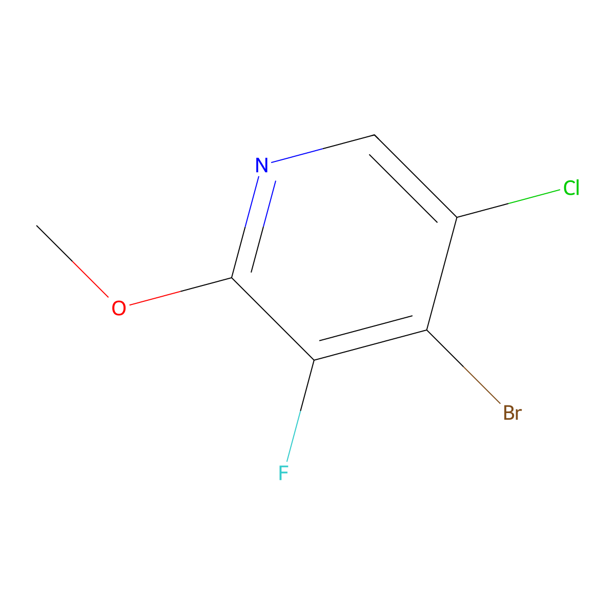 4-Bromo-5-chloro-3-fluoro-2-methoxypyridine molecular structure, CAS 2807454-50-6