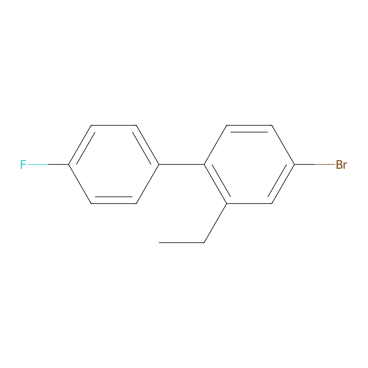 4-Bromo-2-ethyl-4'-fluoro-1,1'-biphenyl molecular structure, CAS 2807454-52-8