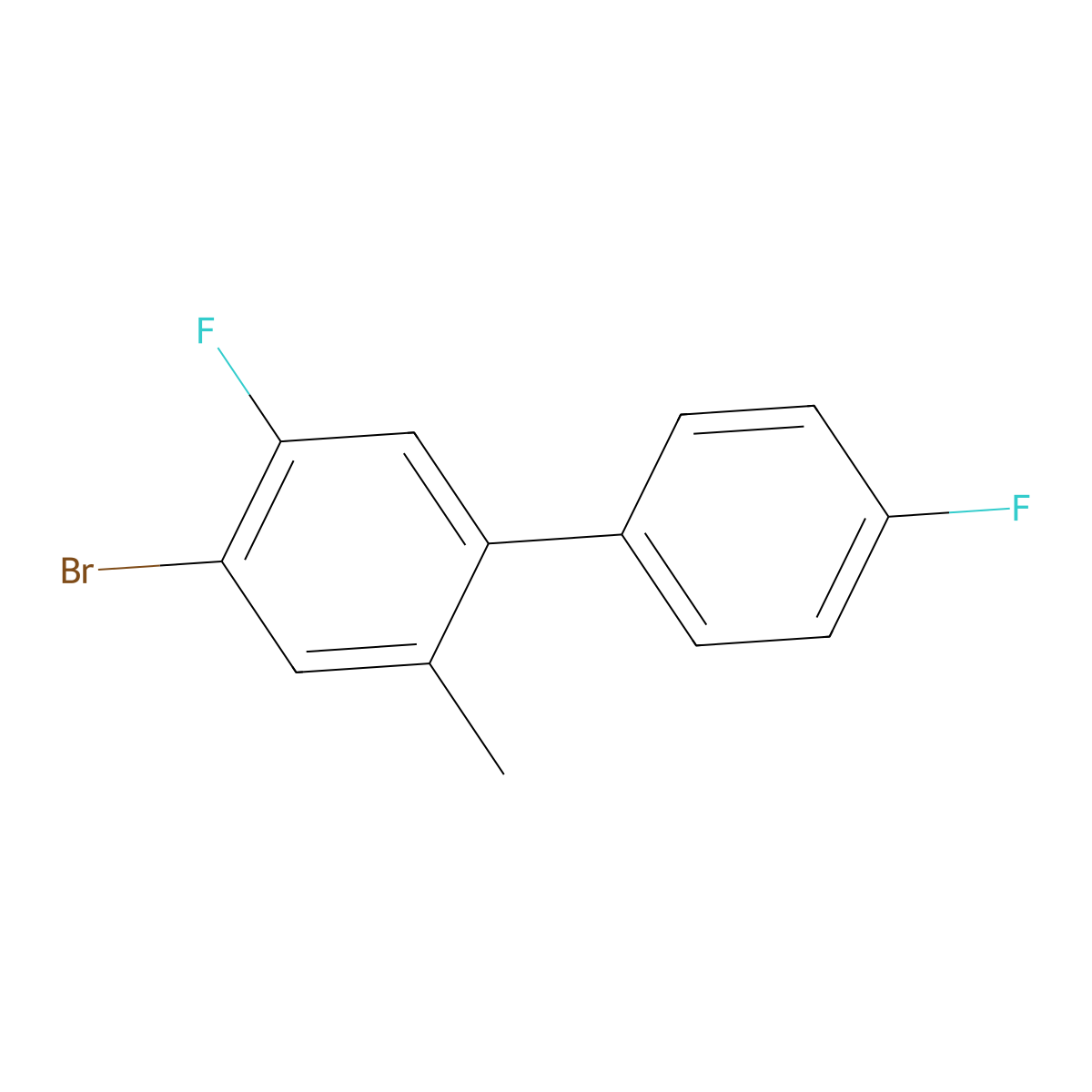 4-Bromo-4',5-difluoro-2-methyl-1,1'-biphenyl molecular structure, CAS 2807454-66-4
