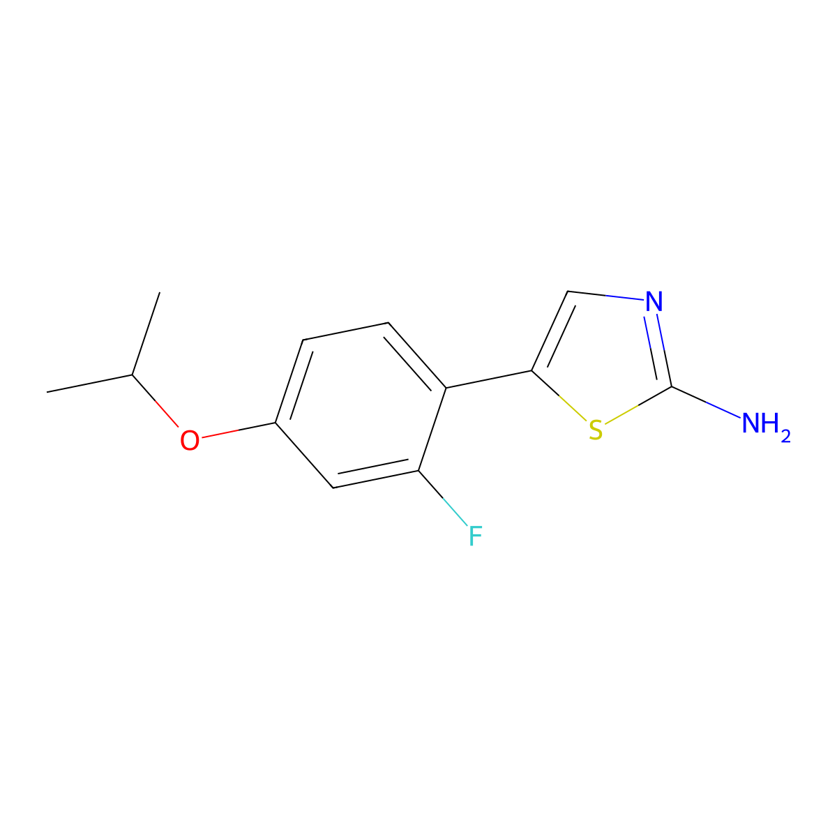 5-(2-Fluoro-4-isopropoxyphenyl)thiazol-2-amine molecular structure, CAS 2807454-71-1