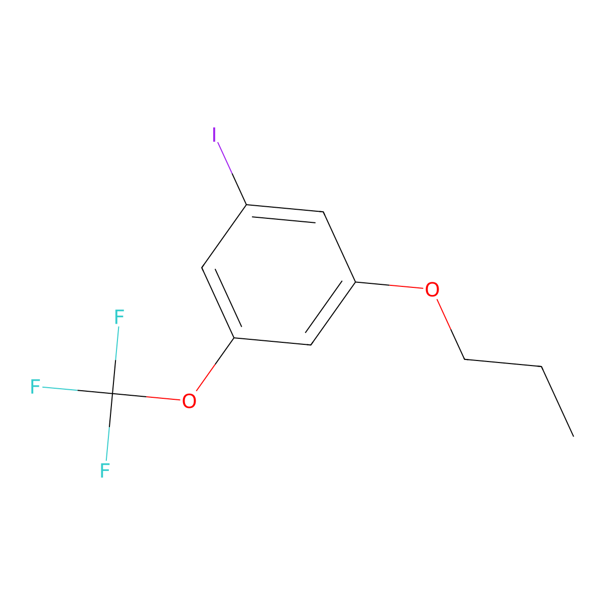 1-Iodo-3-propoxy-5-(trifluoromethoxy)benzene molecular structure, CAS 2807455-07-6