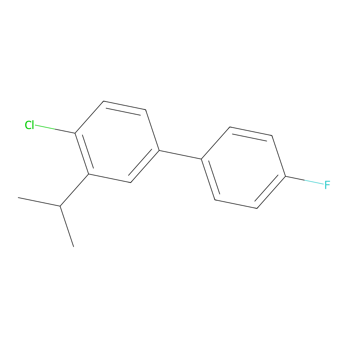 4-Chloro-4'-fluoro-3-isopropyl-1,1'-biphenyl molecular structure, CAS 2807455-19-0