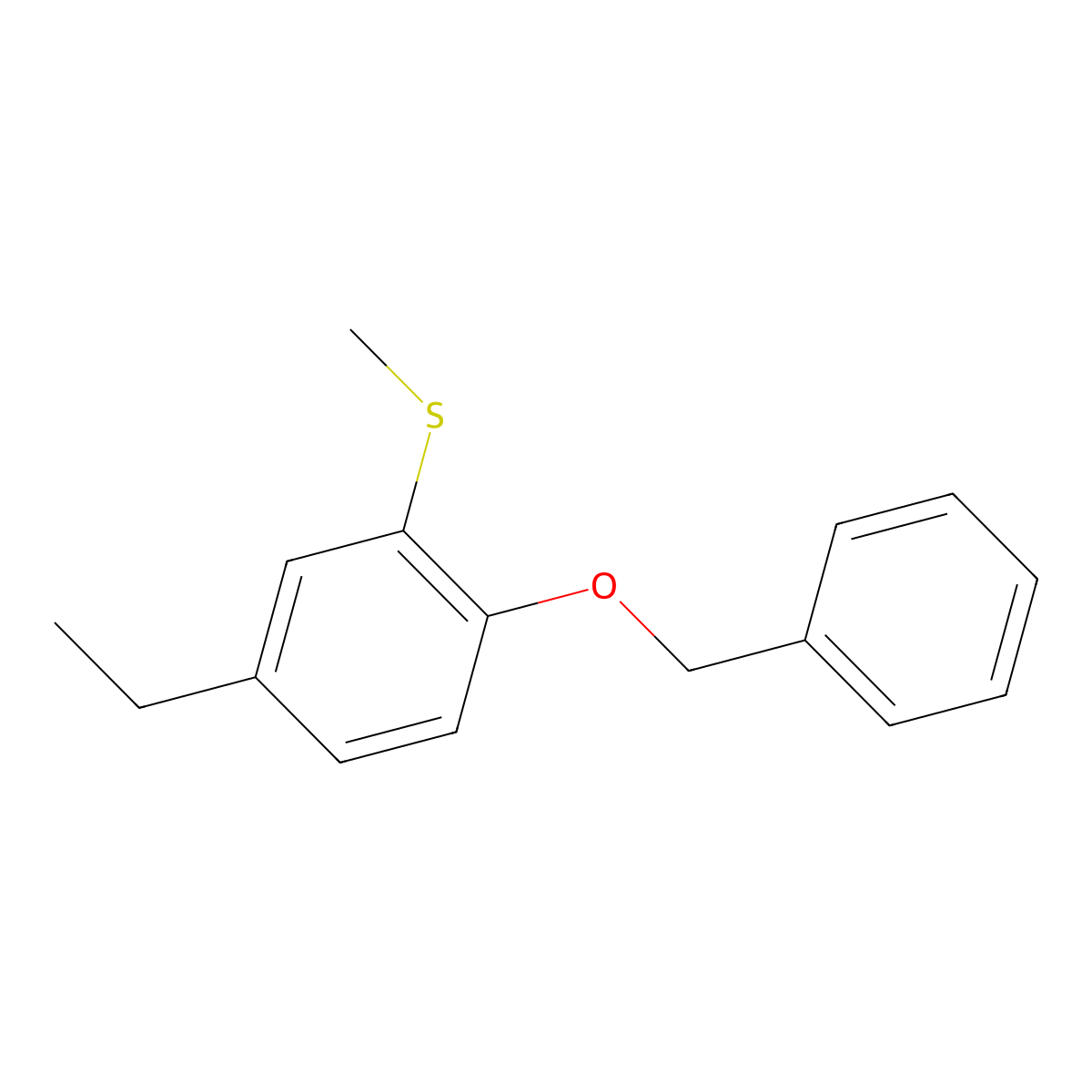 (2-(Benzyloxy)-5-ethylphenyl)(methyl)sulfane molecular structure, CAS 2807455-24-7