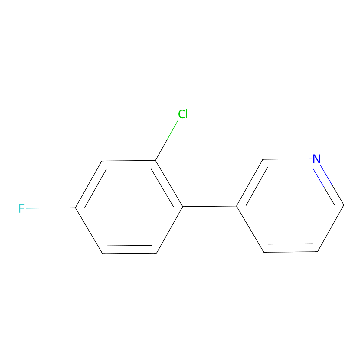 3-(2-Chloro-4-fluorophenyl)pyridine molecular structure, CAS 2807455-28-1