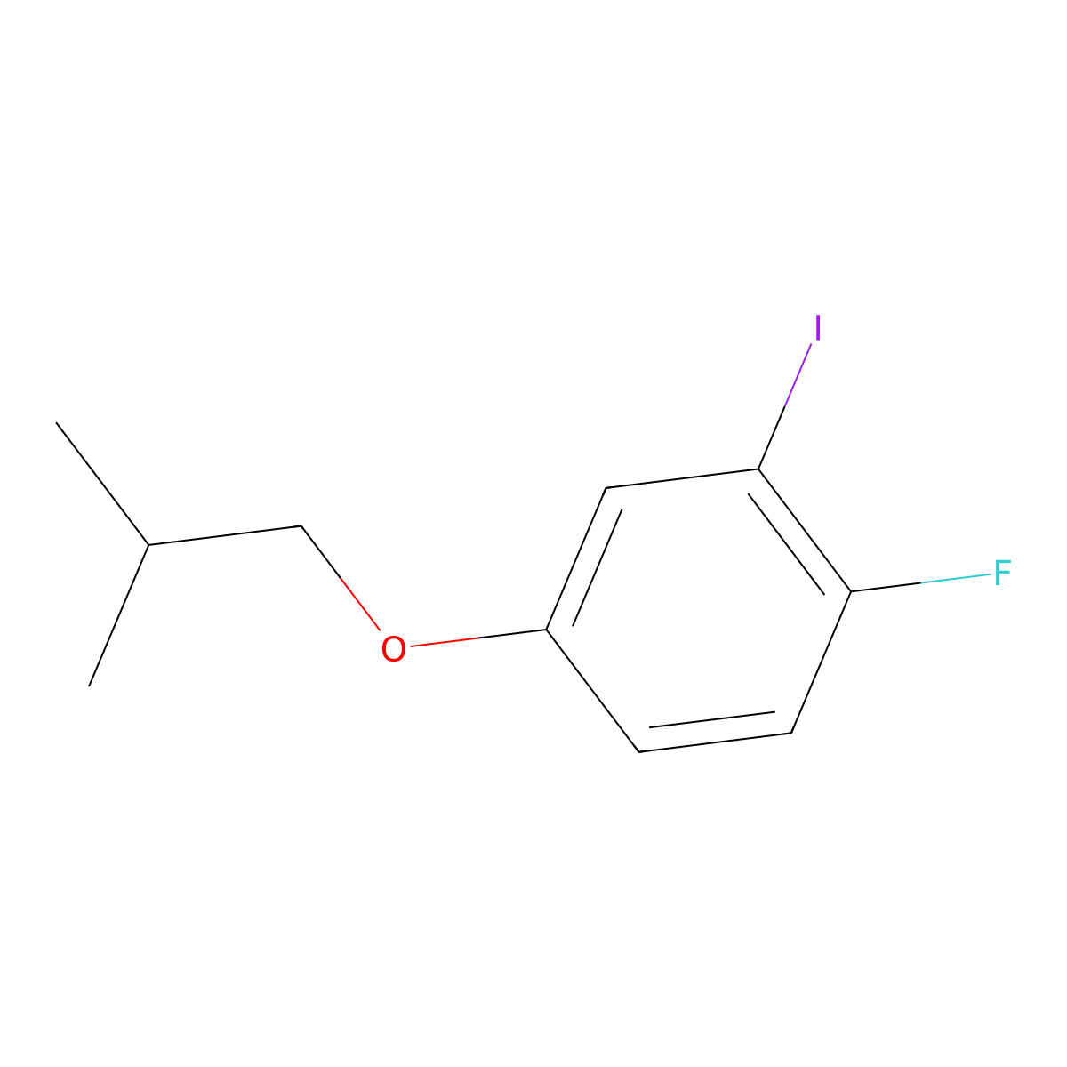 1-Fluoro-2-iodo-4-isobutoxybenzene molecular structure, CAS 2807455-49-6