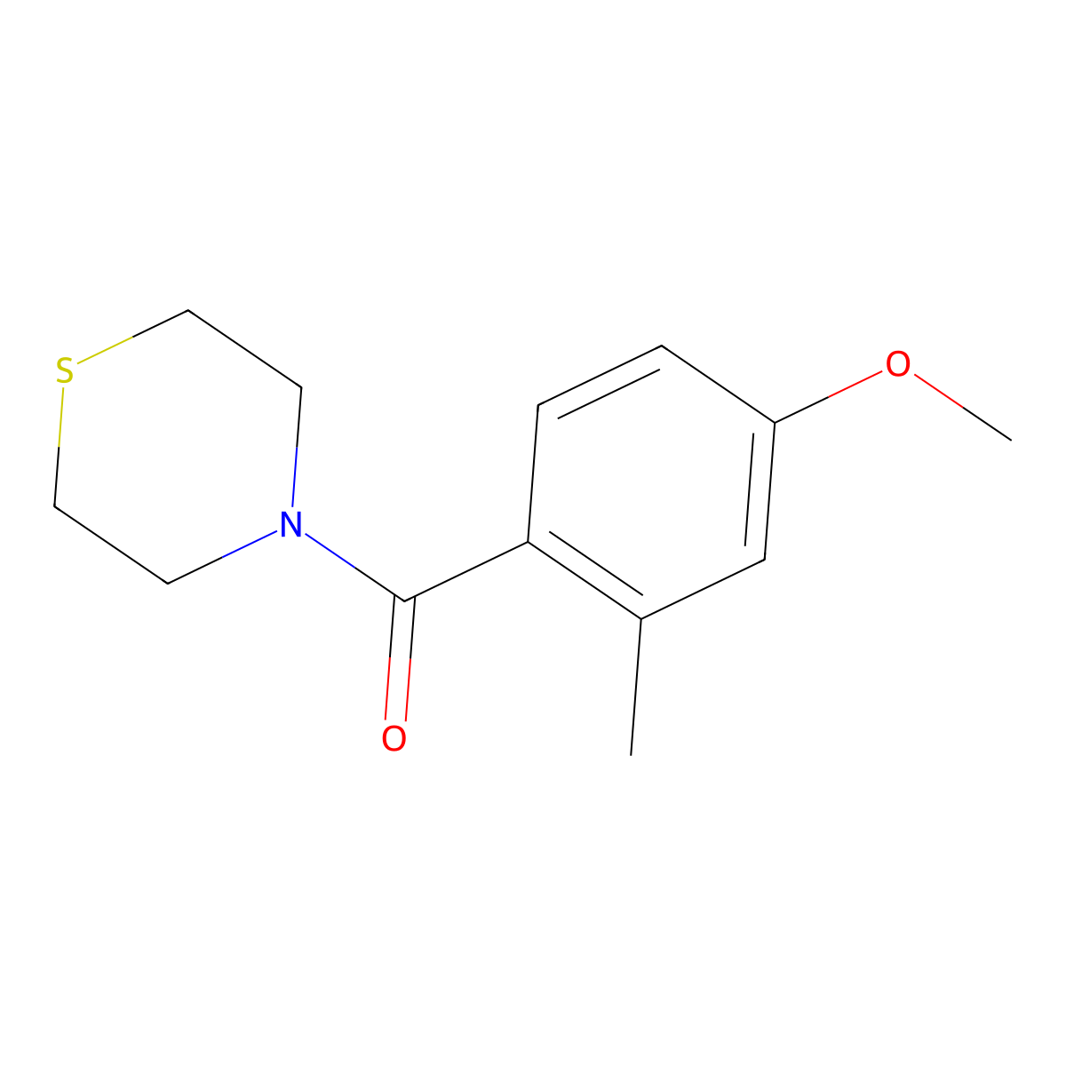 (4-Methoxy-2-methylphenyl)(thiomorpholino)methanone molecular structure, CAS 2807455-54-3