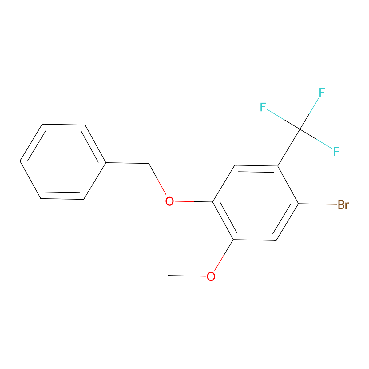 1-(Benzyloxy)-4-bromo-2-methoxy-5-(trifluoromethyl)benzene molecular structure, CAS 2807455-57-6