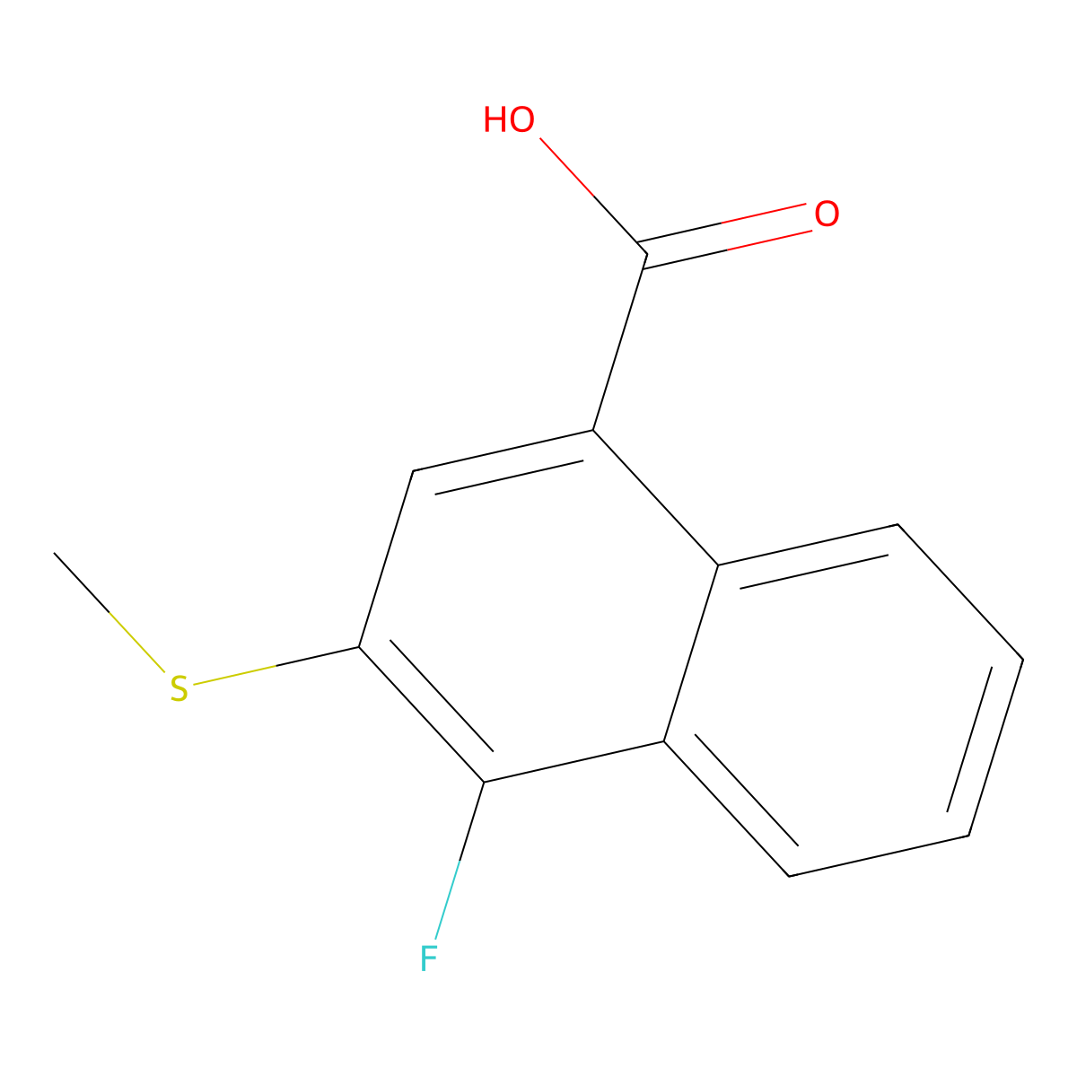 4-Fluoro-3-(methylthio)-1-naphthoic acid molecular structure, CAS 2807455-60-1