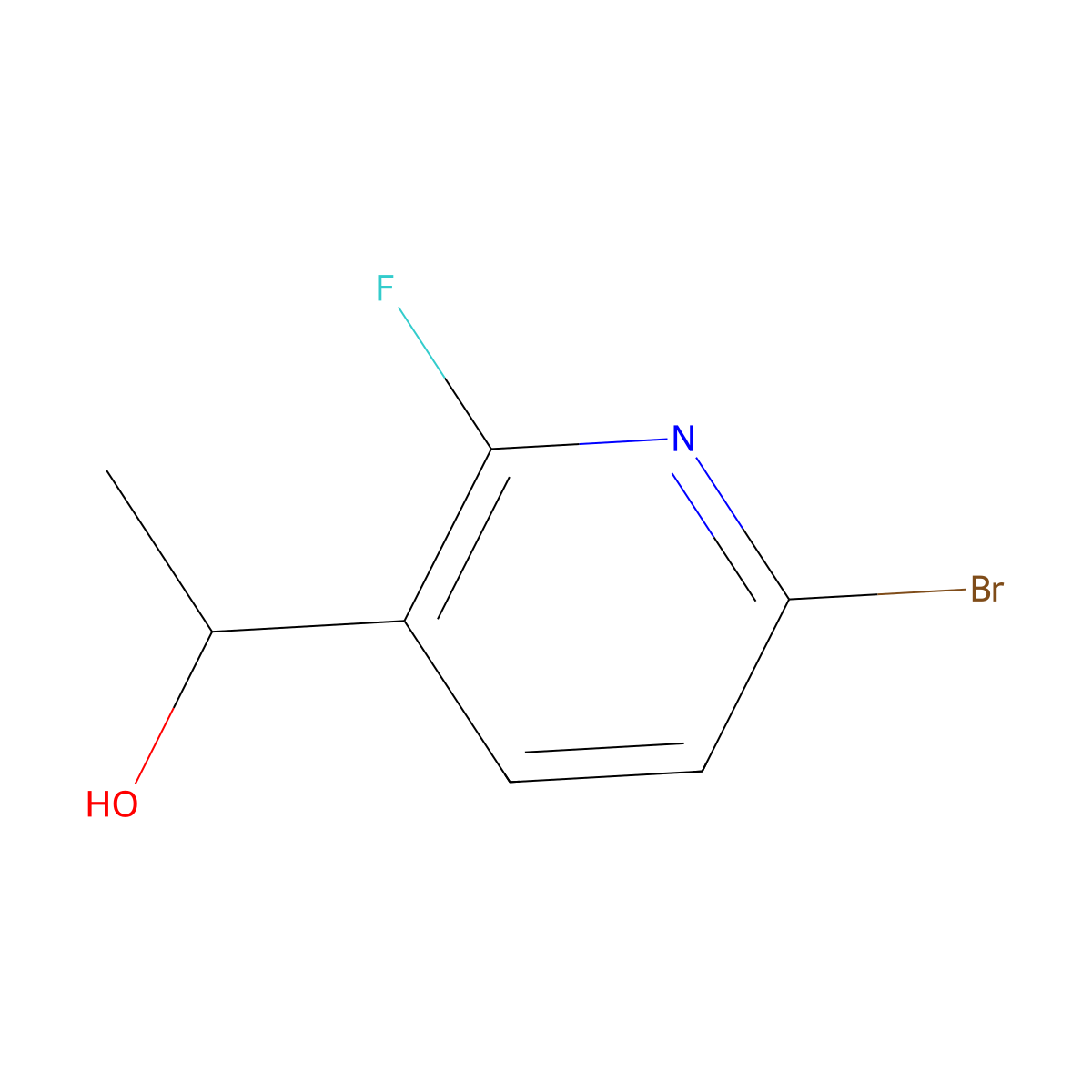 1-(6-Bromo-2-fluoropyridin-3-yl)ethanol molecular structure, CAS 2807455-65-6
