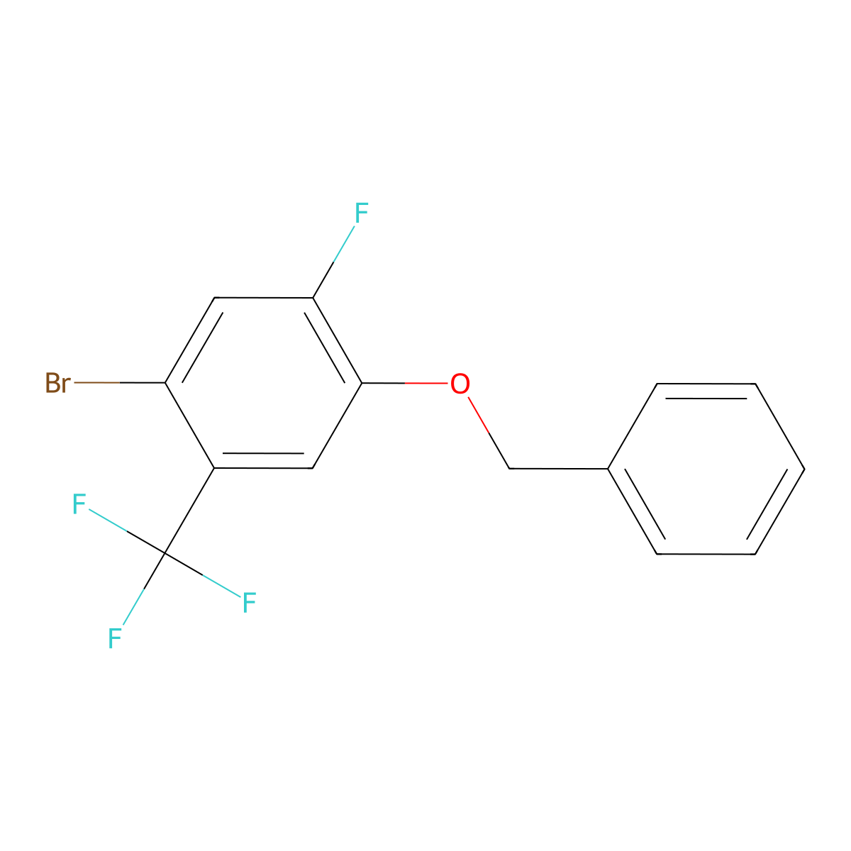 1-(Benzyloxy)-4-bromo-2-fluoro-5-(trifluoromethyl)benzene molecular structure, CAS 2807455-67-8