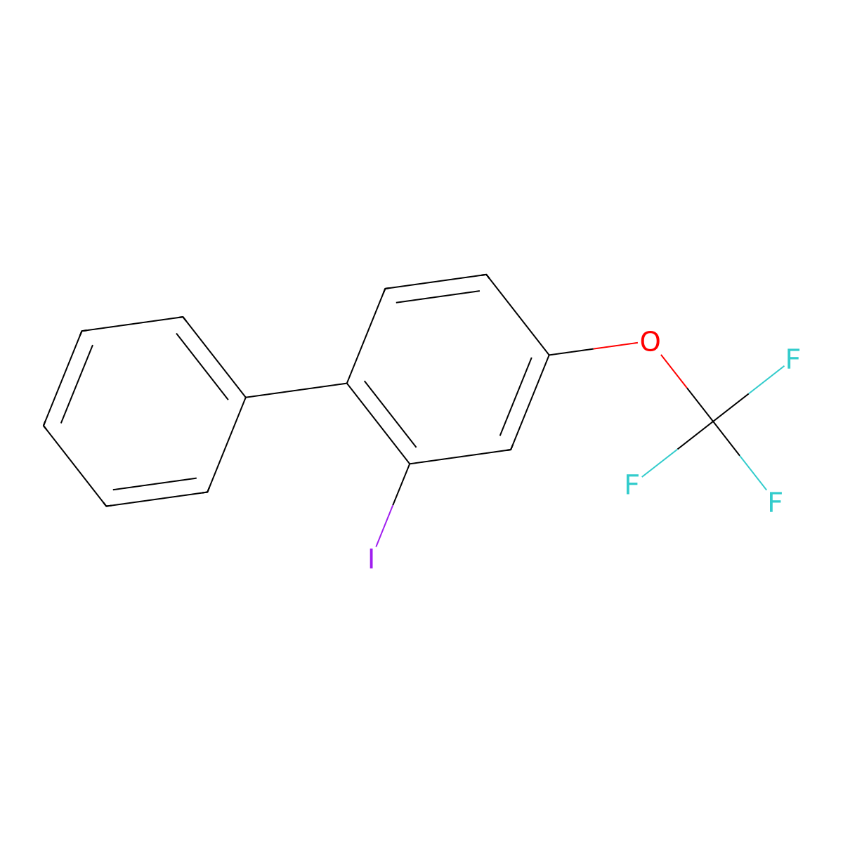 2-Iodo-4-(trifluoromethoxy)-1,1'-biphenyl molecular structure, CAS 2807455-77-0