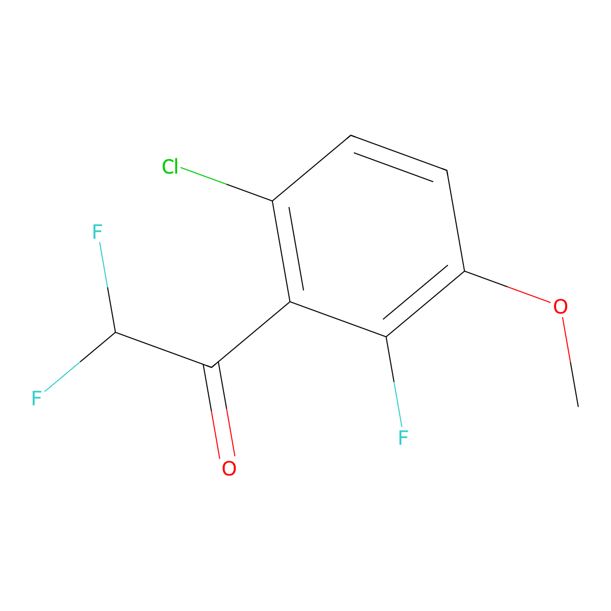 1-(6-Chloro-2-fluoro-3-methoxyphenyl)-2,2-difluoroethanone molecular structure, CAS 2807455-80-5