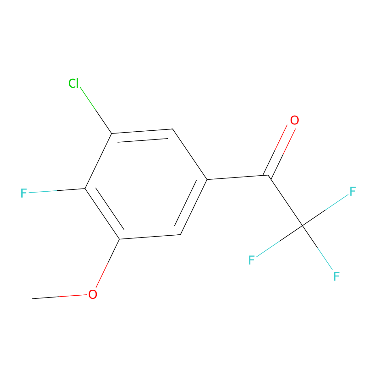 1-(3-Chloro-4-fluoro-5-methoxyphenyl)-2,2,2-trifluoroethanone molecular structure, CAS 2807456-09-1
