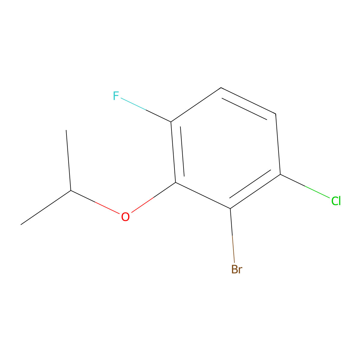 2-Bromo-1-chloro-4-fluoro-3-isopropoxybenzene molecular structure, CAS 2807456-24-0