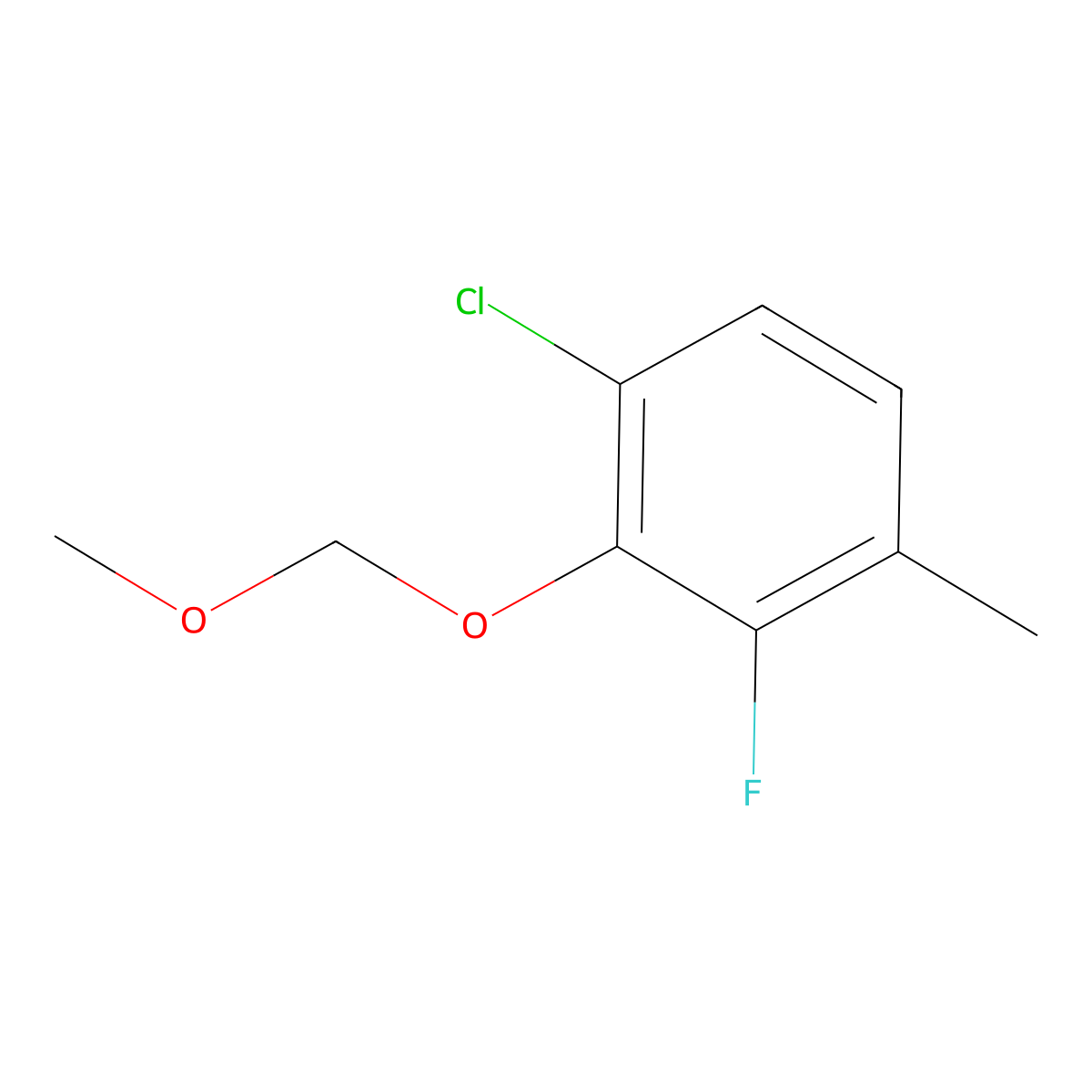 1-Chloro-3-fluoro-2-(methoxymethoxy)-4-methylbenzene molecular structure, CAS 2807456-38-6