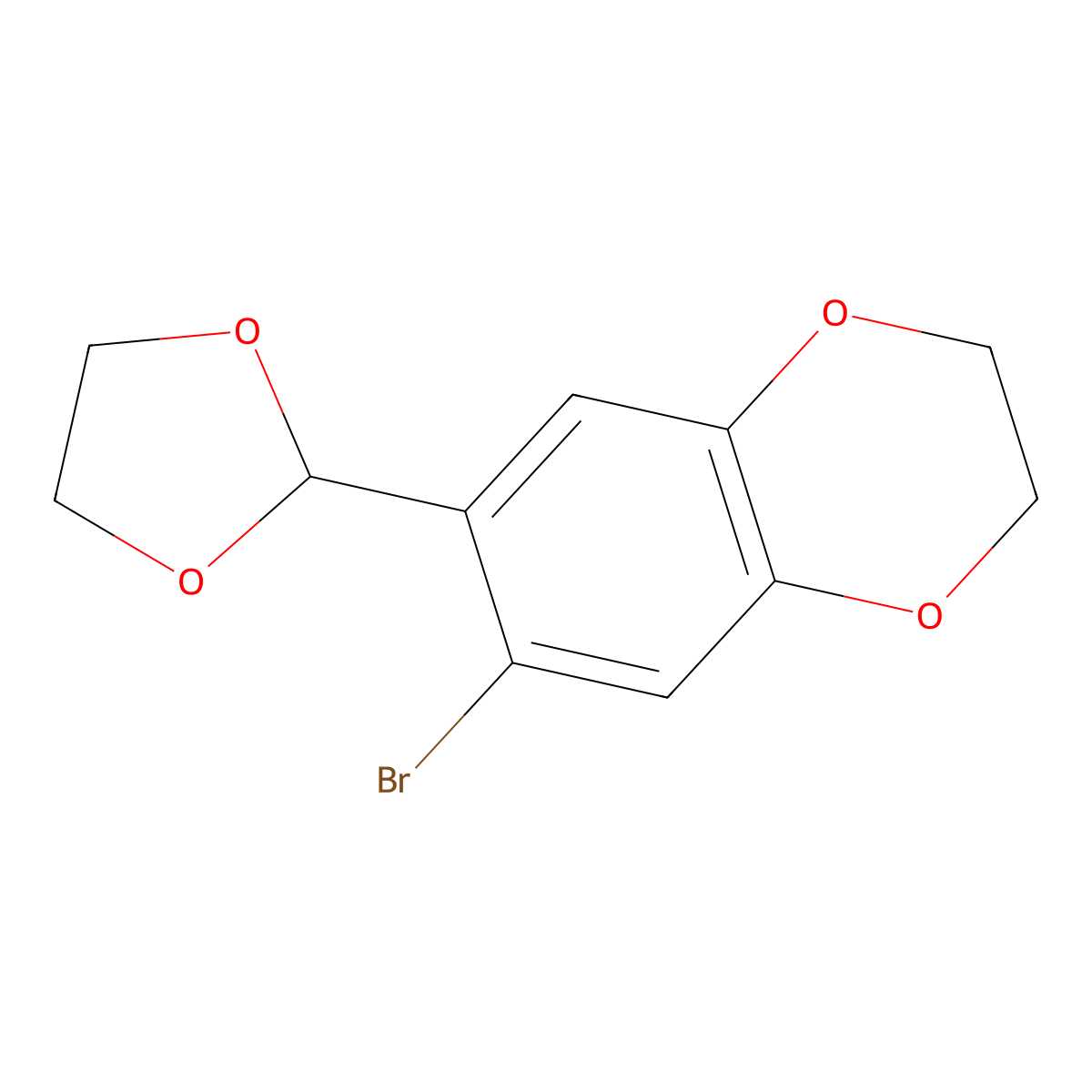 6-Bromo-7-(1,3-dioxolan-2-yl)-2,3-dihydrobenzo[b][1,4]dioxine molecular structure, CAS 2807456-41-1