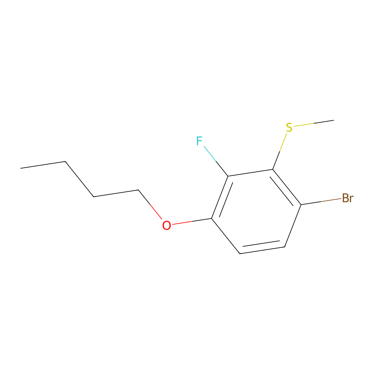 (6-Bromo-3-butoxy-2-fluorophenyl)(methyl)sulfane molecular structure, CAS 2807456-48-8