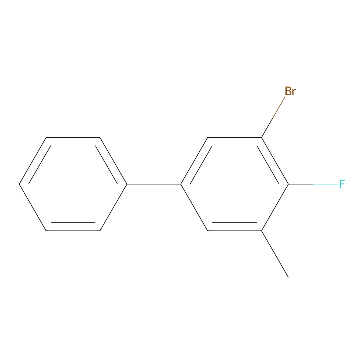 3-Bromo-4-fluoro-5-methyl-1,1'-biphenyl molecular structure, CAS 2807456-49-9