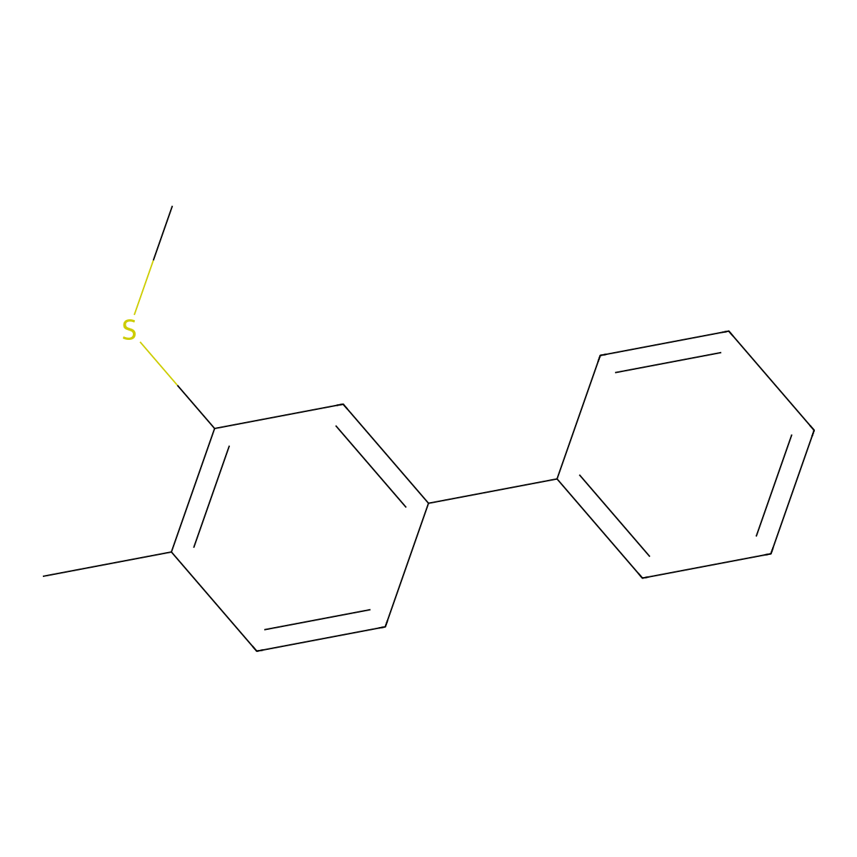 Methyl(4-methyl-[1,1'-biphenyl]-3-yl)sulfane molecular structure, CAS 2807456-54-6