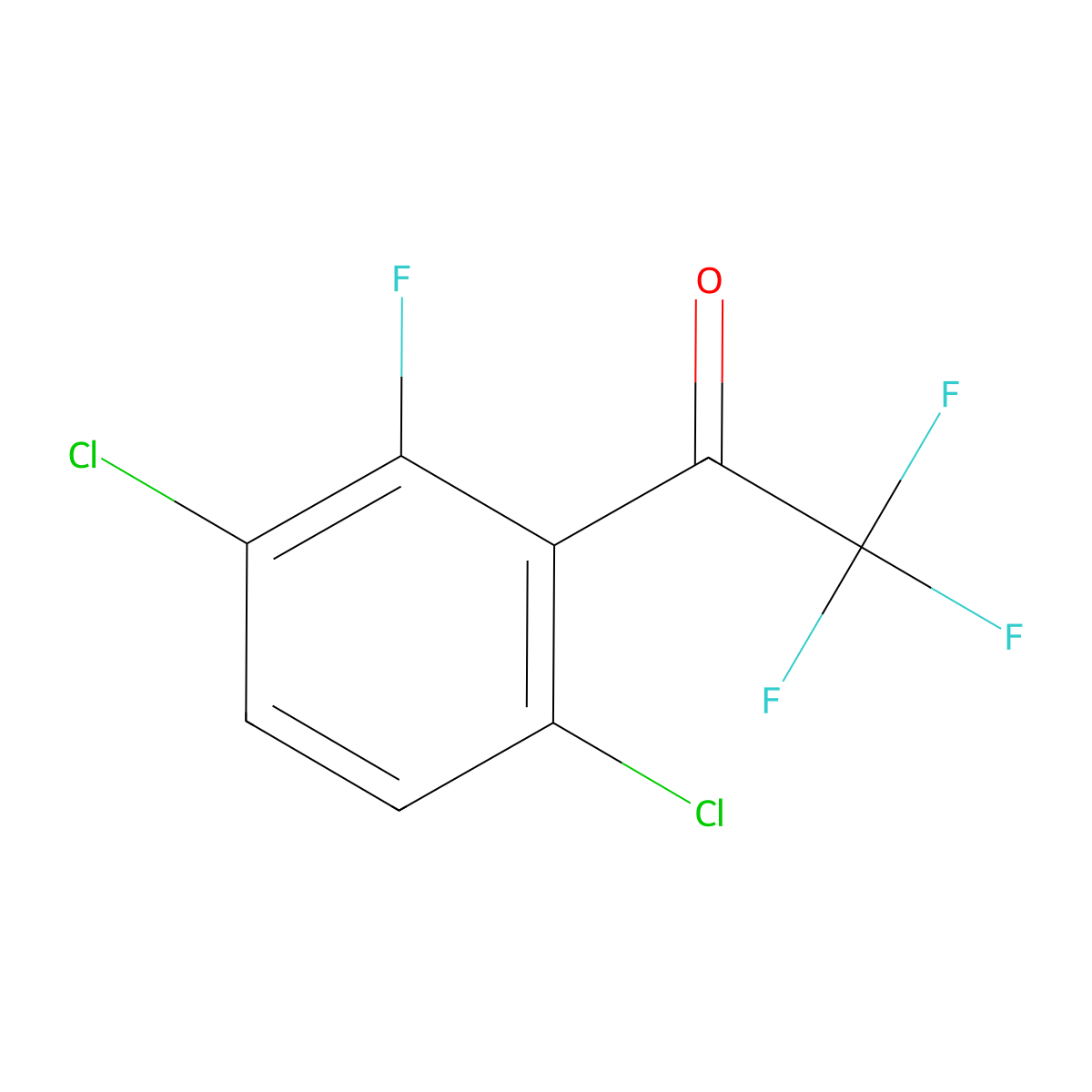 1-(3,6-Dichloro-2-fluorophenyl)-2,2,2-trifluoroethanone molecular structure, CAS 2807456-58-0