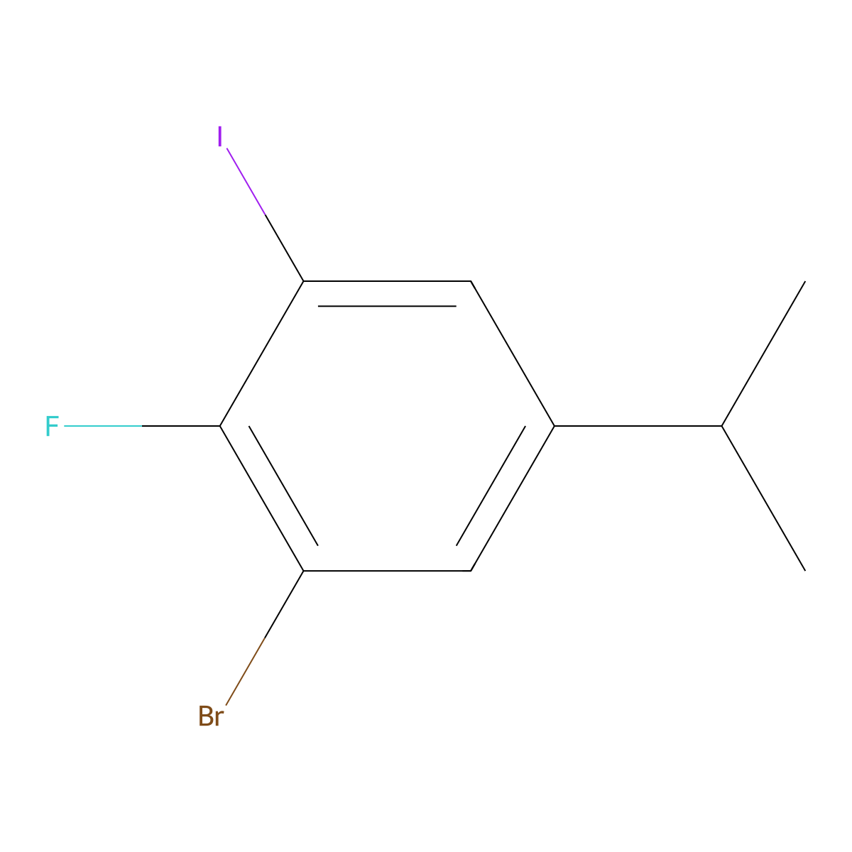 1-Bromo-2-fluoro-3-iodo-5-isopropylbenzene molecular structure, CAS 2807456-65-9