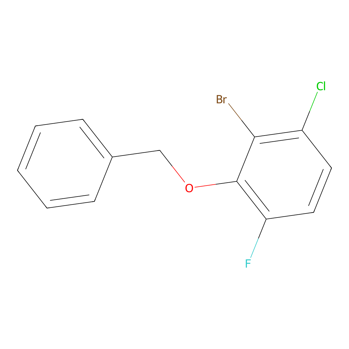 2-(Benzyloxy)-3-bromo-4-chloro-1-fluorobenzene molecular structure, CAS 2807456-66-0