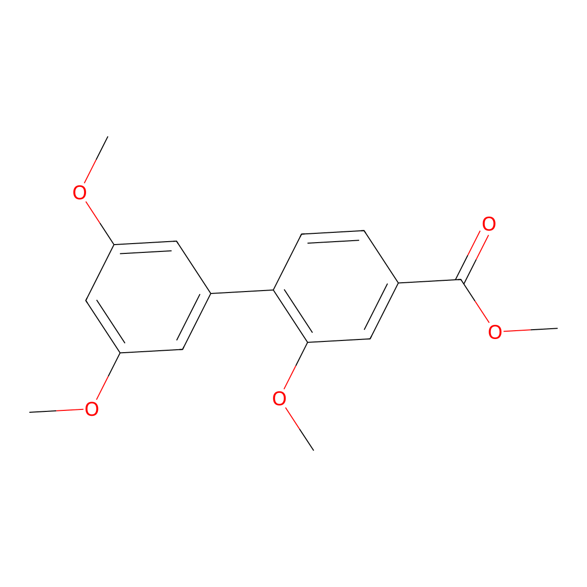 Methyl 2,3',5'-trimethoxy-[1,1'-biphenyl]-4-carboxylate molecular structure, CAS 2807463-74-5