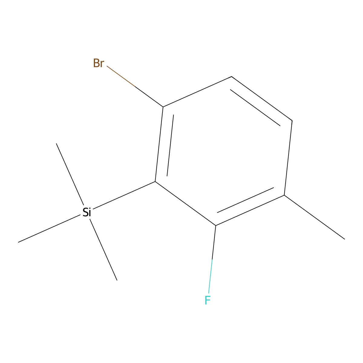 (6-Bromo-2-fluoro-3-methylphenyl)trimethylsilane molecular structure, CAS 2807463-82-5