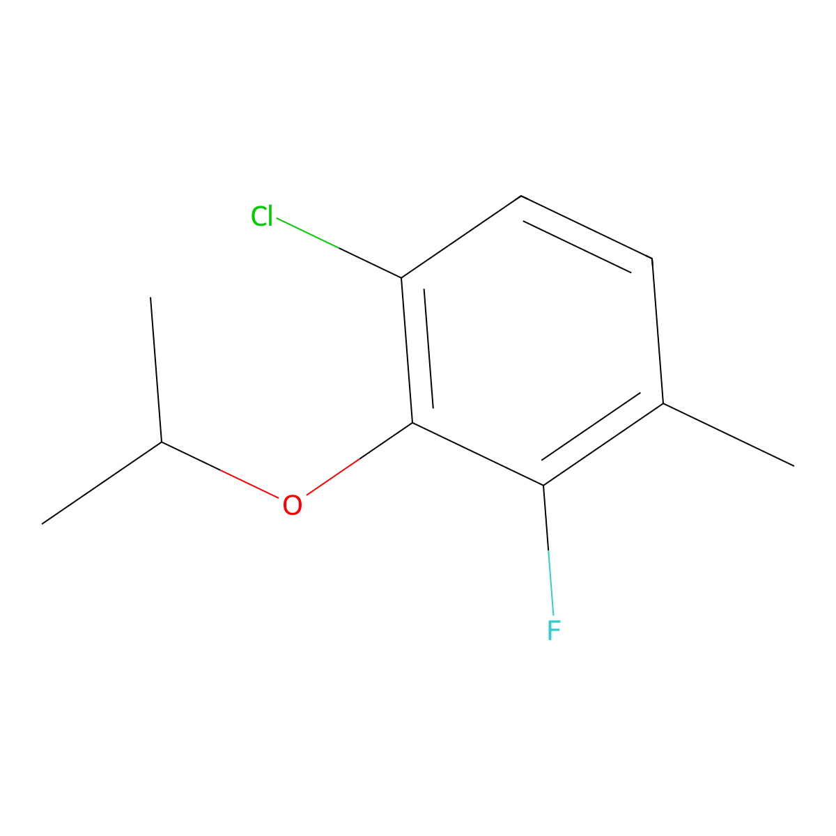 1-Chloro-3-fluoro-2-isopropoxy-4-methylbenzene molecular structure, CAS 2807463-86-9
