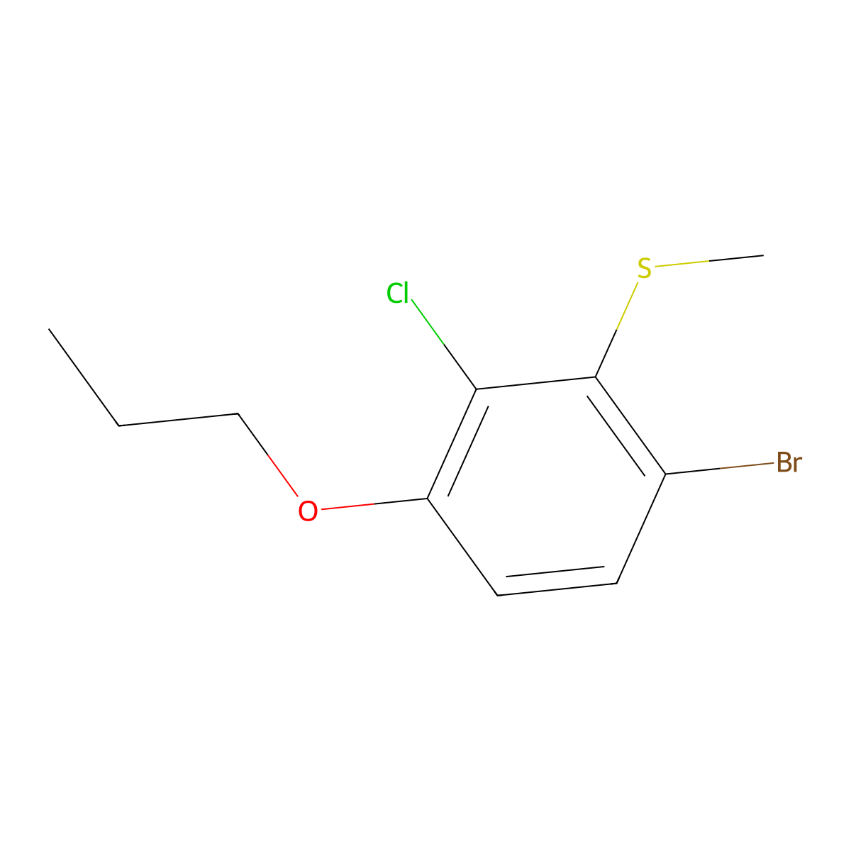 (6-Bromo-2-chloro-3-propoxyphenyl)(methyl)sulfane molecular structure, CAS 2807463-95-0