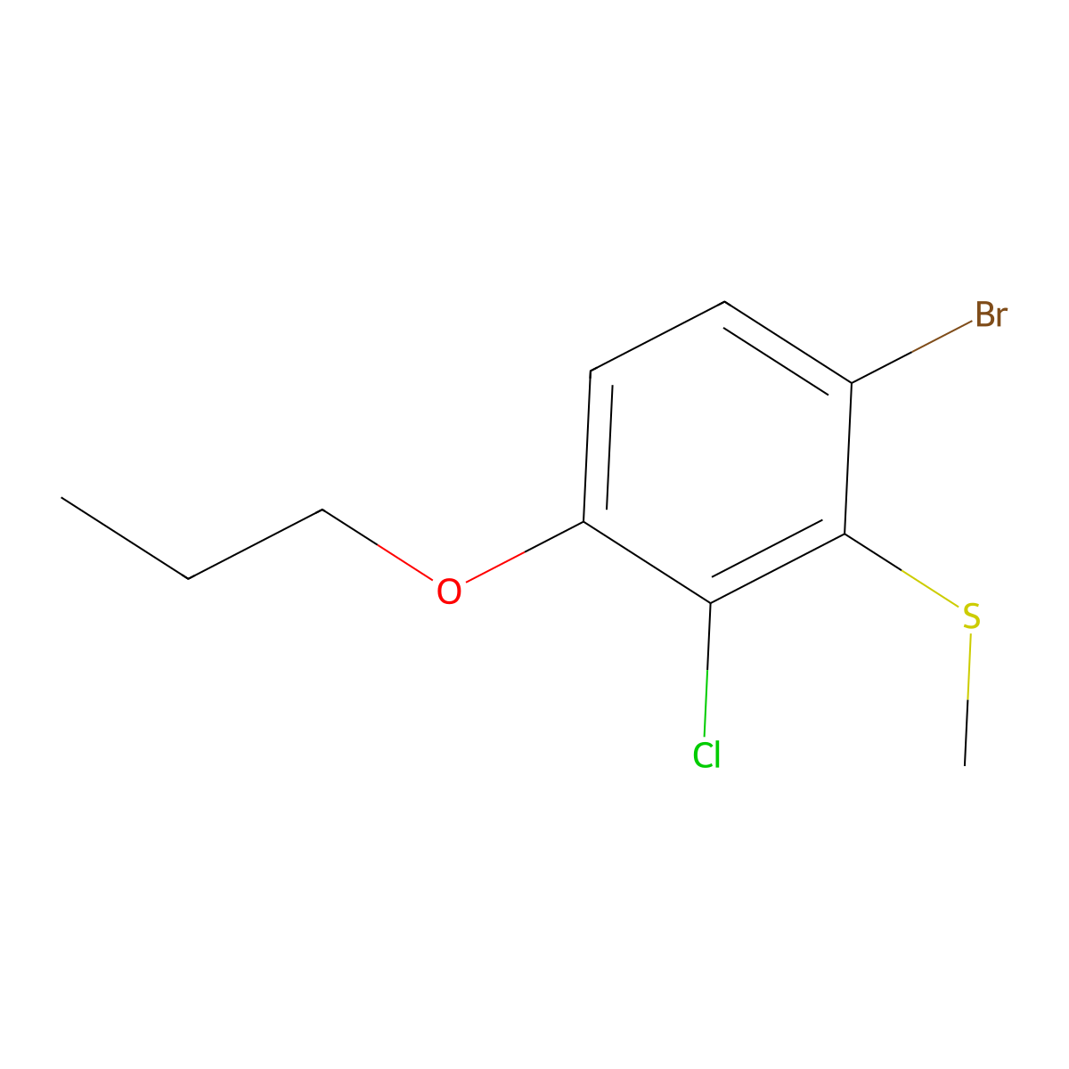 (6-Bromo-2-chloro-3-propoxyphenyl)(methyl)sulfane molecular structure, CAS 2807463-95-0