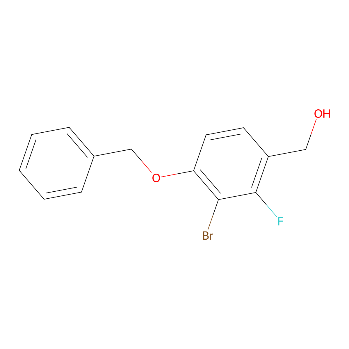 (4-(Benzyloxy)-3-bromo-2-fluorophenyl)methanol molecular structure, CAS 2807463-96-1