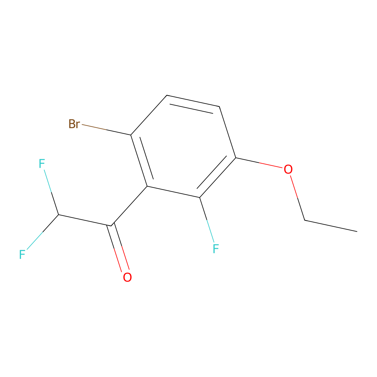 1-(6-Bromo-3-ethoxy-2-fluorophenyl)-2,2-difluoroethanone molecular structure, CAS 2807464-28-2