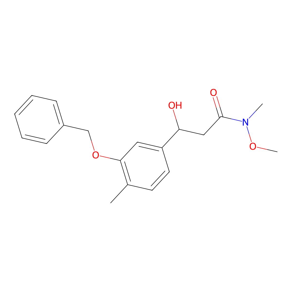 3-(3-(Benzyloxy)-4-methylphenyl)-3-hydroxy-N-methoxy-N-methylpropanamide molecular structure, CAS 2807464-32-8
