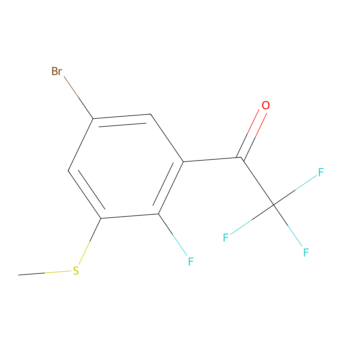 1-(5-Bromo-2-fluoro-3-(methylthio)phenyl)-2,2,2-trifluoroethanone molecular structure, CAS 2807464-35-1
