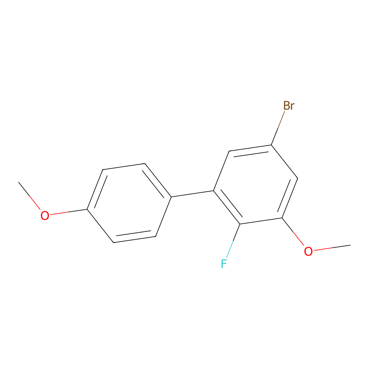 5-Bromo-2-fluoro-3,4'-dimethoxy-1,1'-biphenyl molecular structure, CAS 2807464-40-8